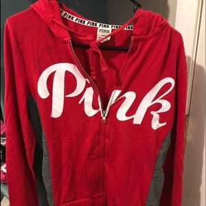 Red pink Victoria secrete light jacket size medium great condition